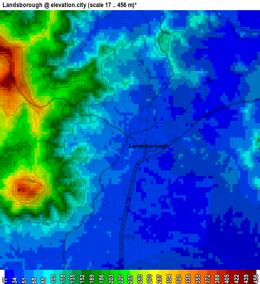 Landsborough elevation map