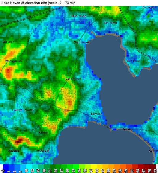 Lake Haven elevation map