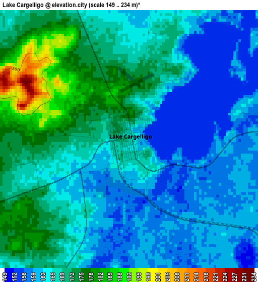 Lake Cargelligo elevation map