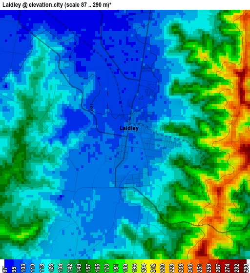 Laidley elevation map