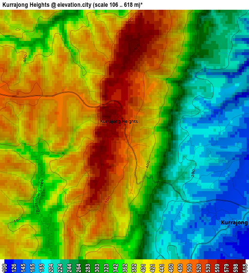 Kurrajong Heights elevation map