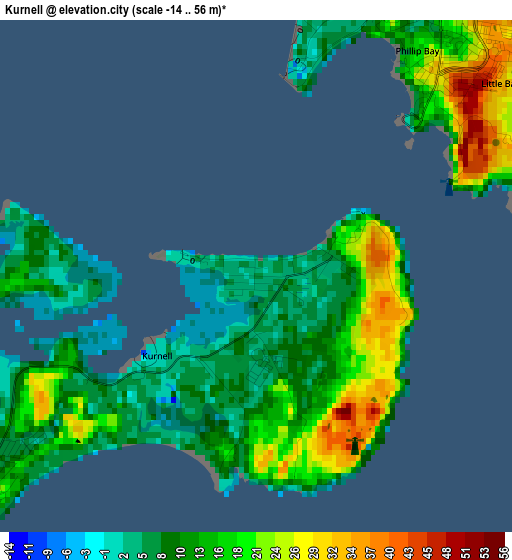 Kurnell elevation map