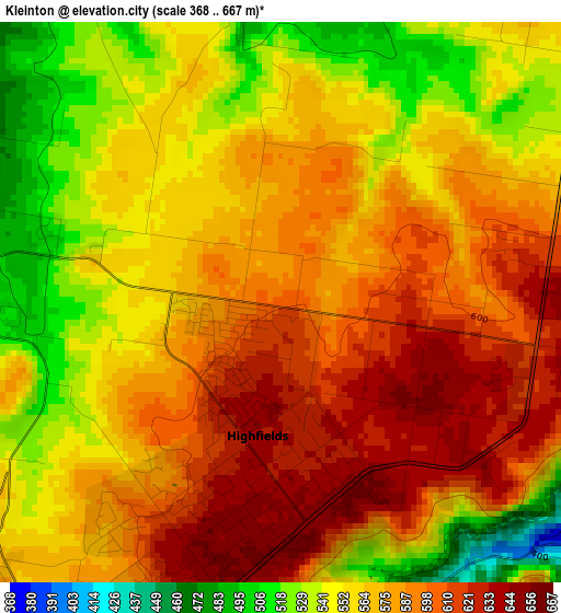 Kleinton elevation map