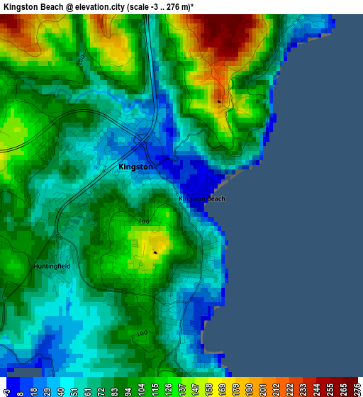 Kingston Beach elevation map