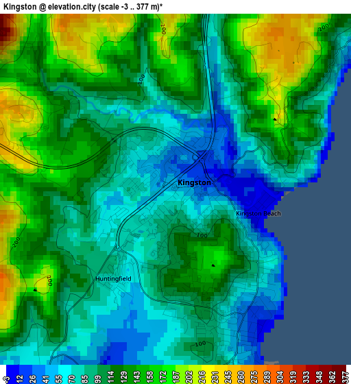 Kingston elevation map