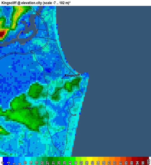 Kingscliff elevation map