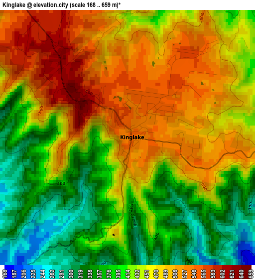 Kinglake elevation map