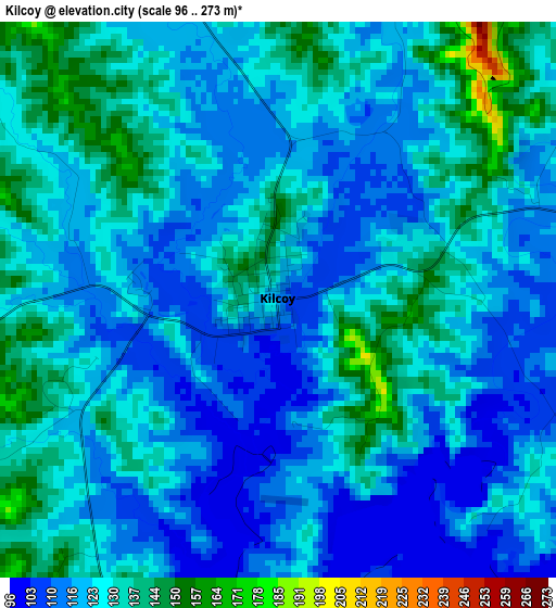 Kilcoy elevation map