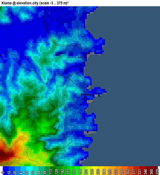 Kiama elevation map