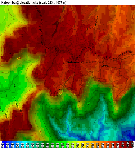 Katoomba elevation map