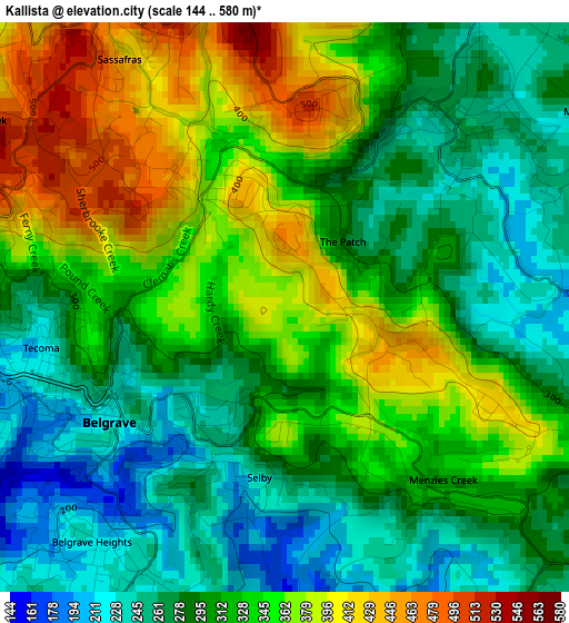 Kallista elevation map