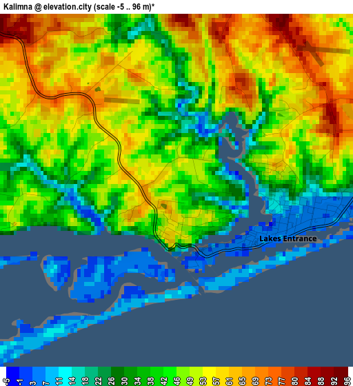 Kalimna elevation map