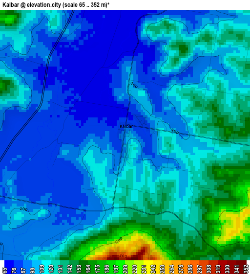 Kalbar elevation map