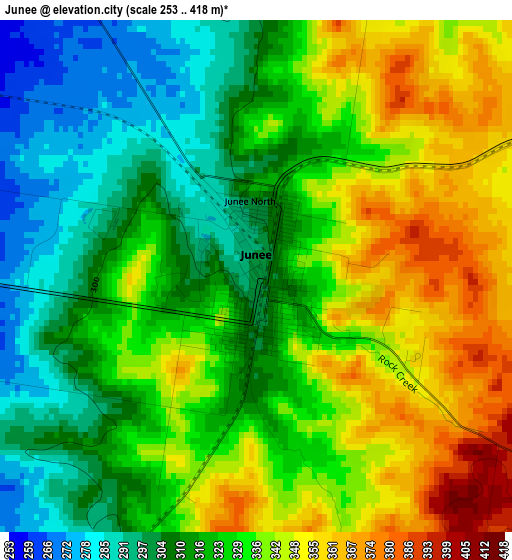 Junee elevation map