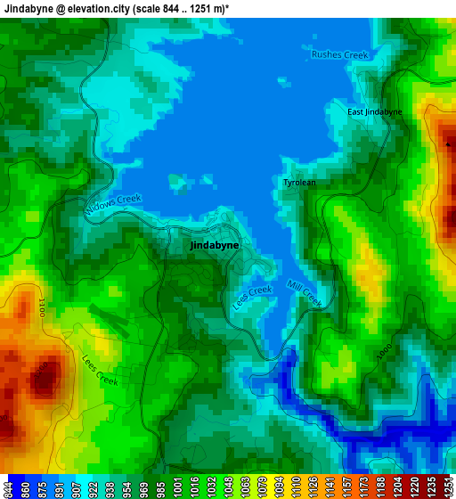 Jindabyne elevation map