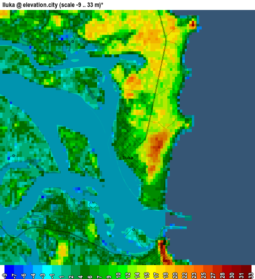 Iluka elevation map