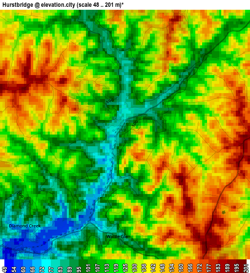 Hurstbridge elevation map