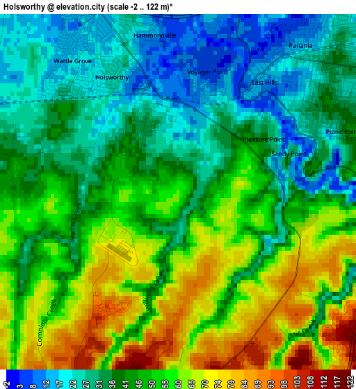 Holsworthy elevation map