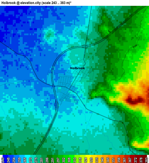 Holbrook elevation map