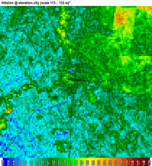 Hillston elevation map