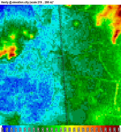 Henty elevation map