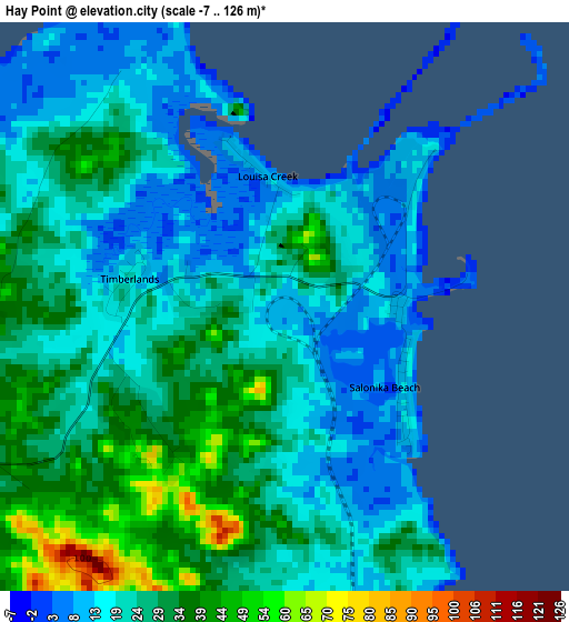 Hay Point elevation map