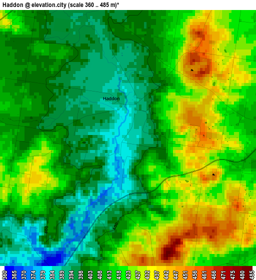 Haddon elevation map