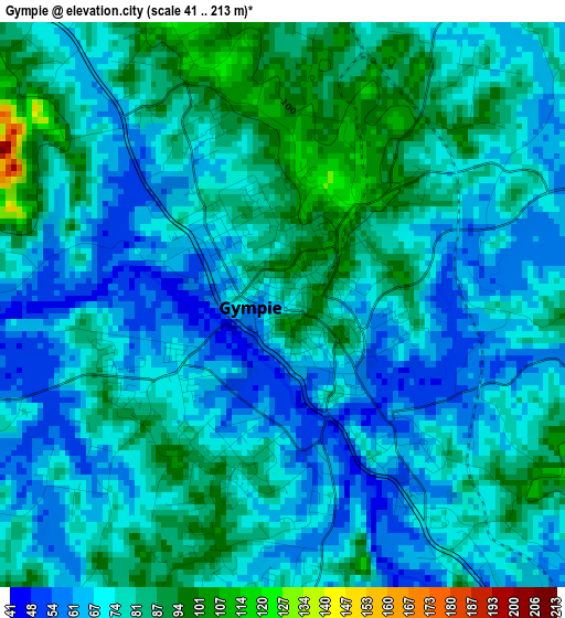 Gympie elevation map