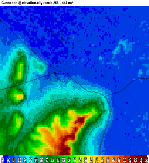 Gunnedah elevation map