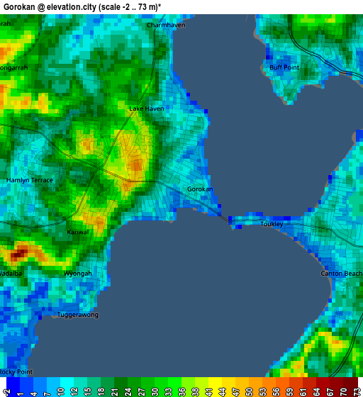 Gorokan elevation map