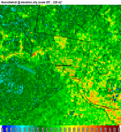 Goondiwindi elevation map