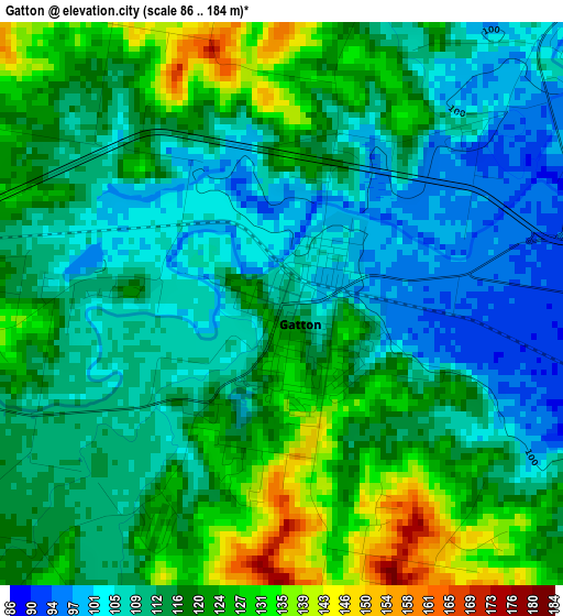 Gatton elevation map