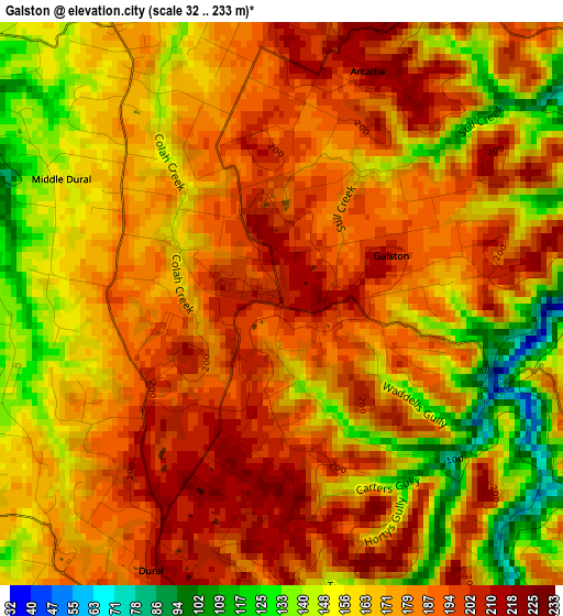 Galston elevation map