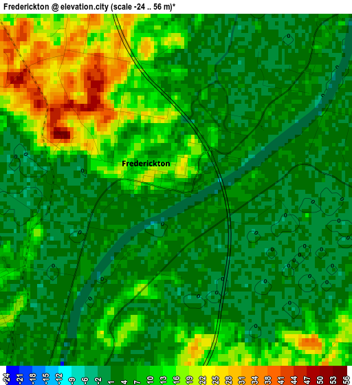 Frederickton elevation map