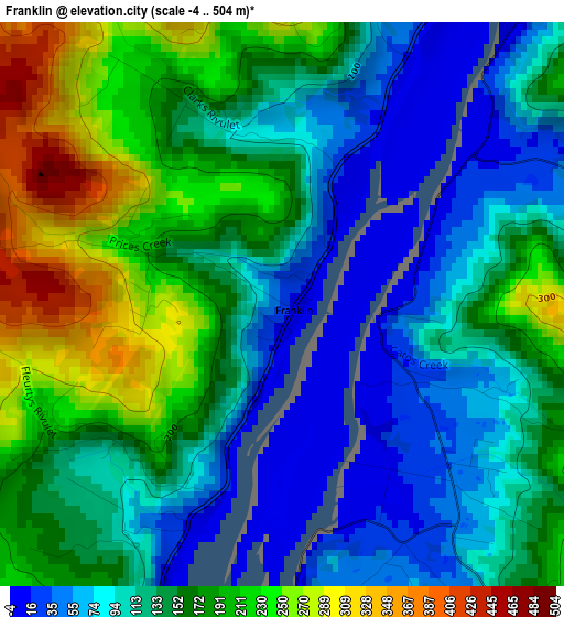 Franklin elevation map