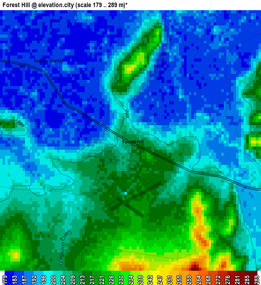 Forest Hill elevation map