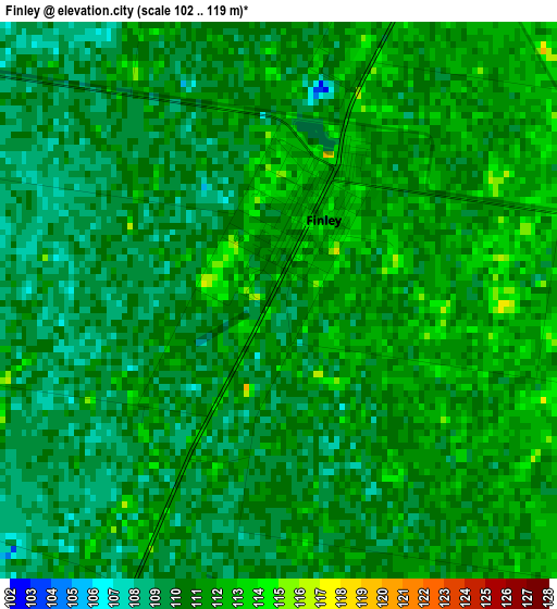 Finley elevation map