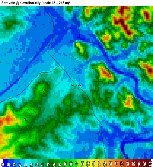 Fernvale elevation map