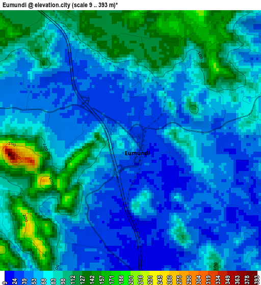 Eumundi elevation map