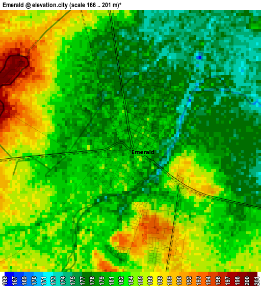 Emerald elevation map