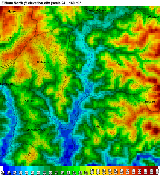 Eltham North elevation map