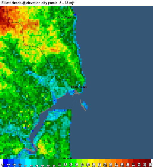 Elliott Heads elevation map