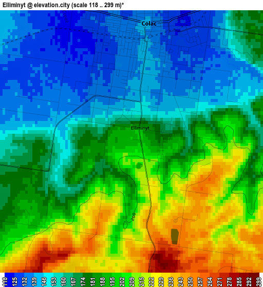 Elliminyt elevation map