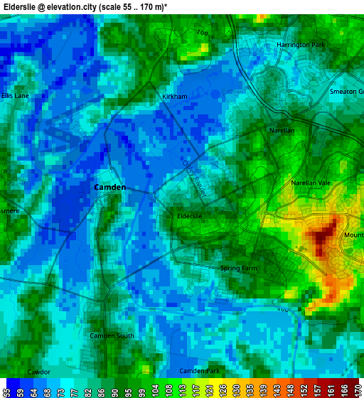 Elderslie elevation map