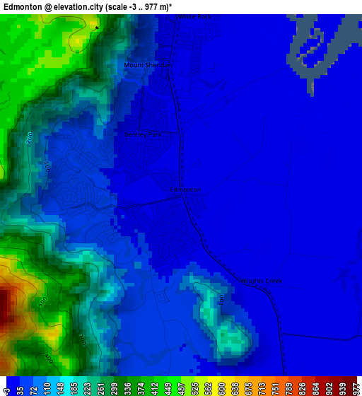 Edmonton elevation map