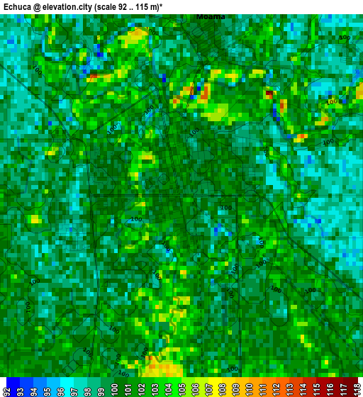 Echuca elevation map