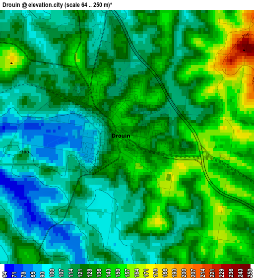 Drouin elevation map