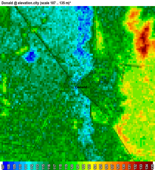 Donald elevation map