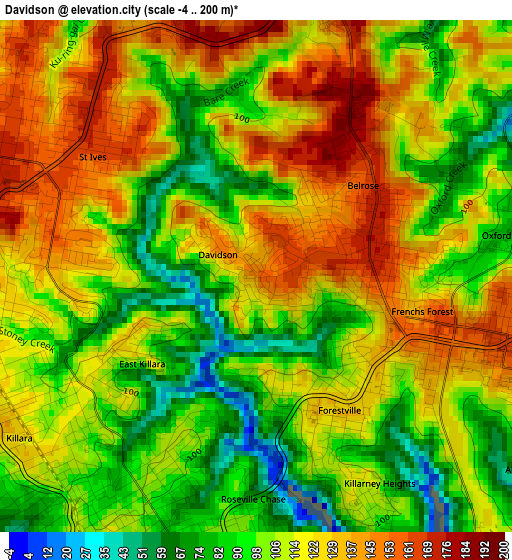 Davidson elevation map