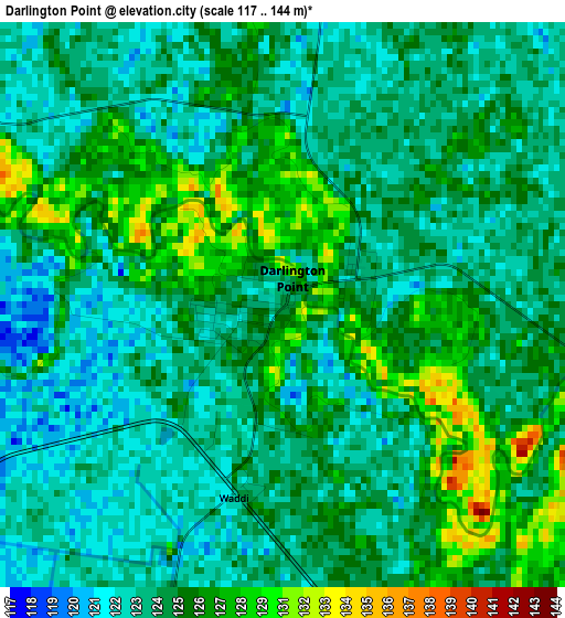 Darlington Point elevation map